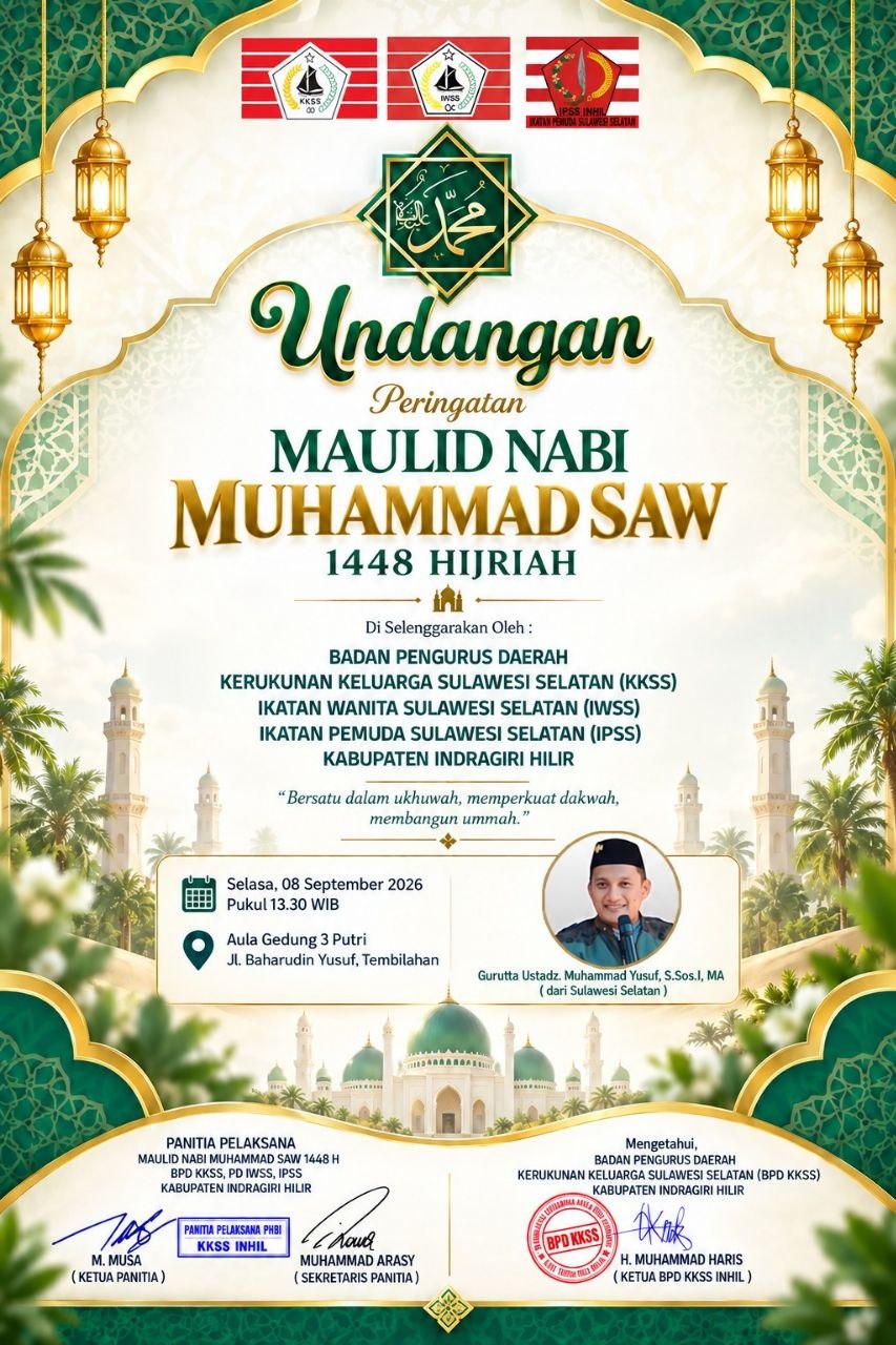 BPD KKSS Inhil Akan Gelar Peringatan Maulid Nabi Muhammad SAW 1448 H
