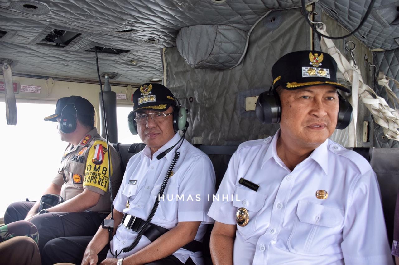 Pantauan Udara,Bupati Inhil dapati titik Api Nihil