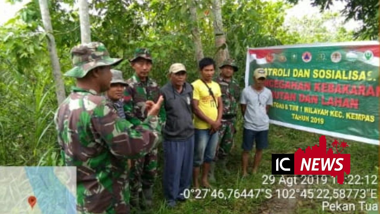 Cegah Karlahut, Tim Subsatgas 08 Kodim 0314/Inhil Gencar Lakukan sosialisasi dan Patroli