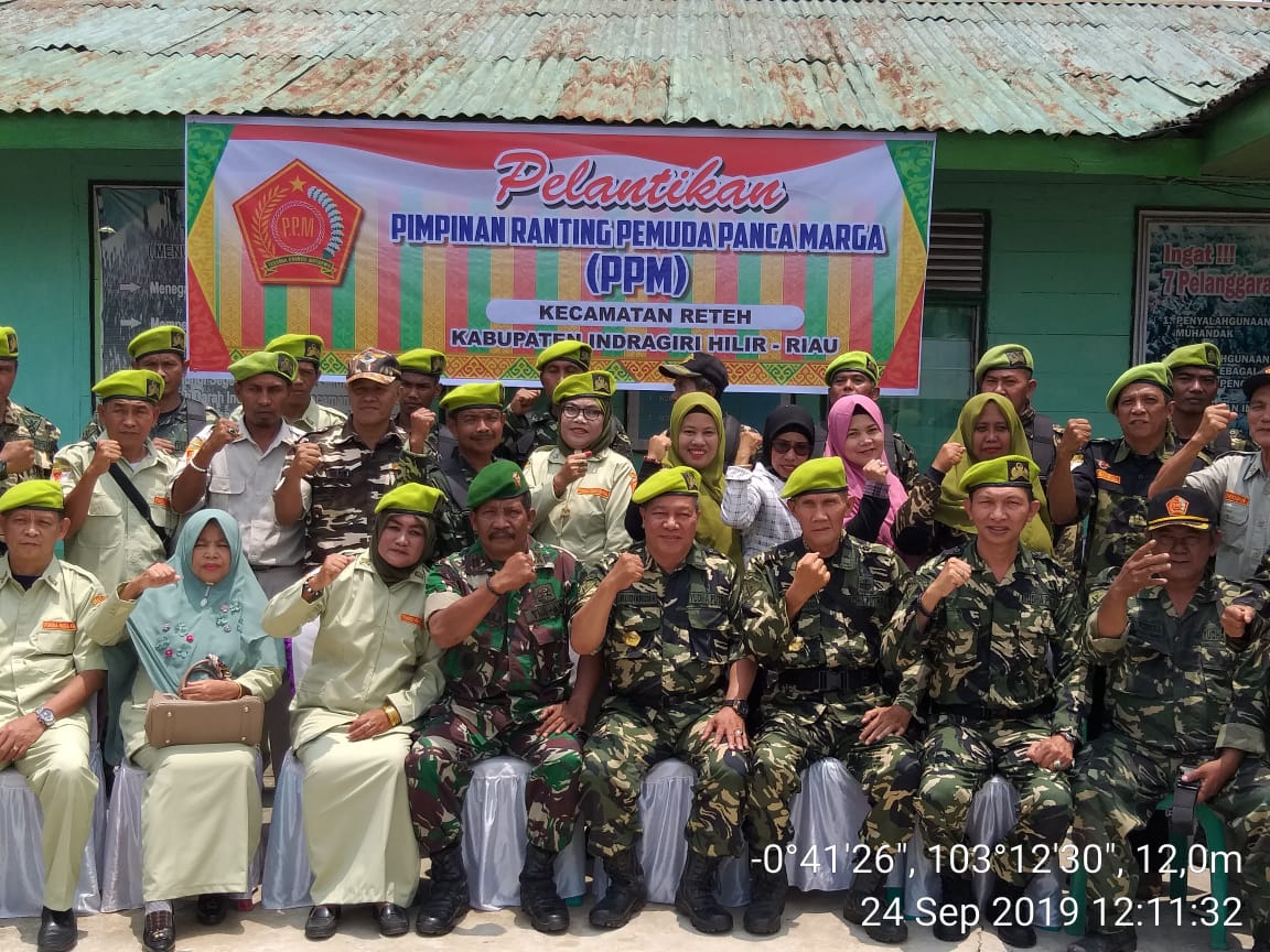 Noor Hasanantang secara resmi dilantik sebagai ketua markas Pemuda Panca Marga (PPM) Kecamatan Reteh
