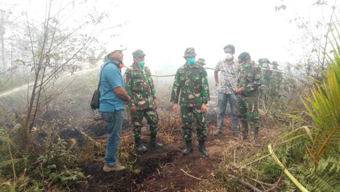 Hari Pertama Dinasnya Sebagai Dandim 0314/Inhil, Letkol Inf Imir Faisal Langsung ke Lokasi Karhutla