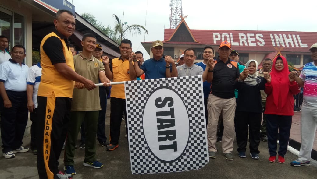 Wujudkan sinegritas dalam tubuh TNI dan POLRI, Kodim 0314/Inhil bersama Polres Inhil Gelar olahraga bersama