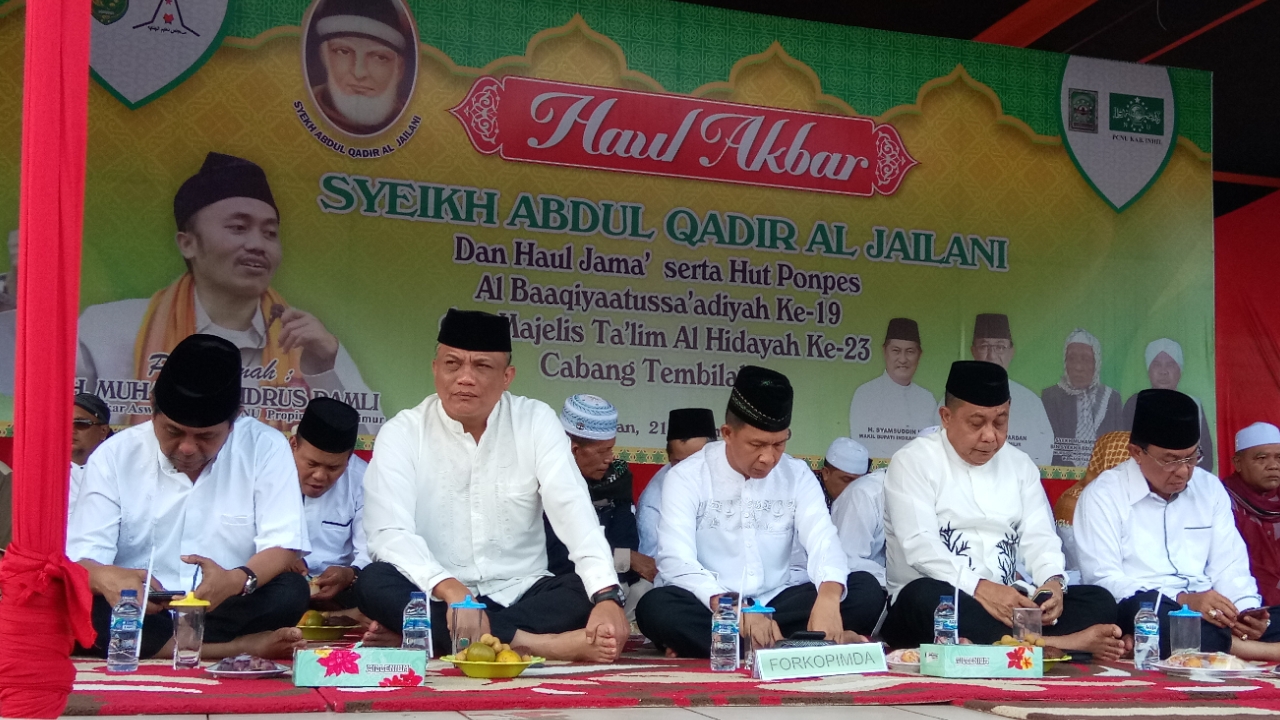 Dandim 0314/Inhil Letkol Inf Imir Faishal hadiri Haul akbar Syeikh Abdul Qadir Al jaelani