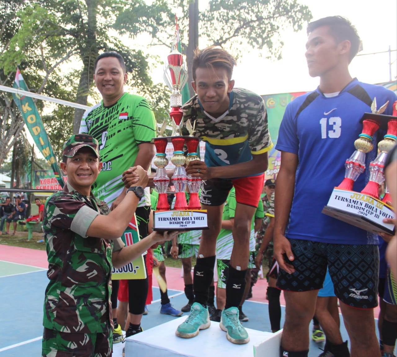 Open Turnamen Volly Ball Putra Dandim Cup lll Resmi ditutup Wabup Kab Inhil