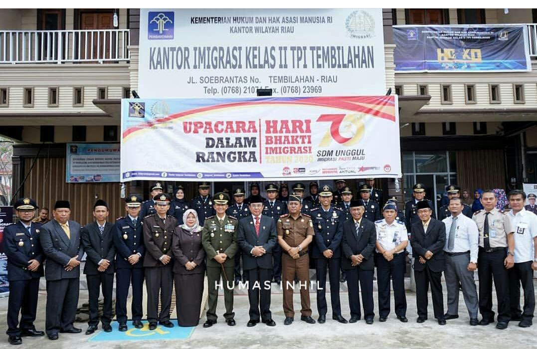 Bupati Inhil Jadi Irup Upacara HBI ke-70 di kantor Imigrasi Kelas II Tembilahan