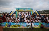 Final Tiga Roda FC VS Amarta Seinau (Sungai Nau) pada akhir Laga Turnamen Sepak Bola Wardan-SU Cup