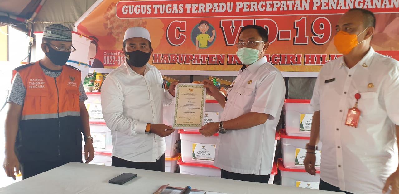 Gugus Tugas Covid-19 Inhil Terima Bantuan 2500 Paket Sembako