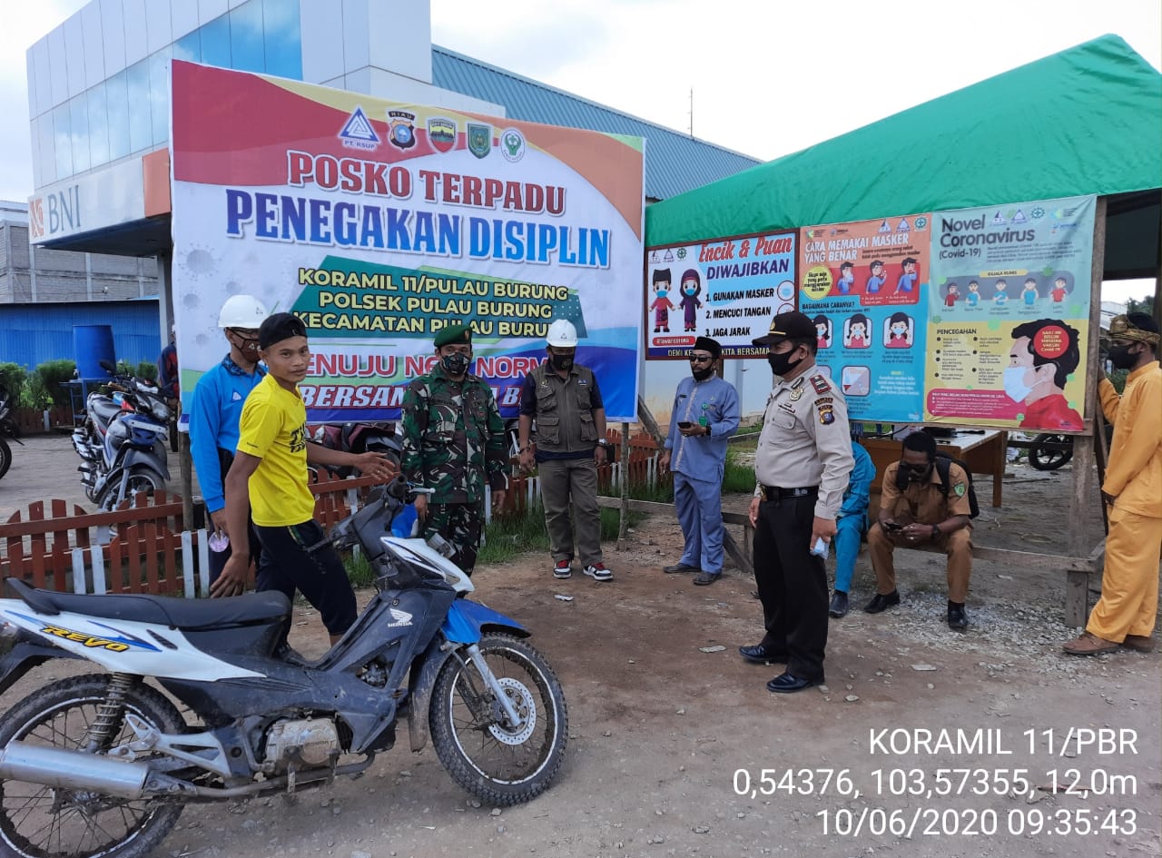 *Penegakkan Disiplin Protokol Kesehatan terus dilakukan Koramil 11 Pulau Burung*