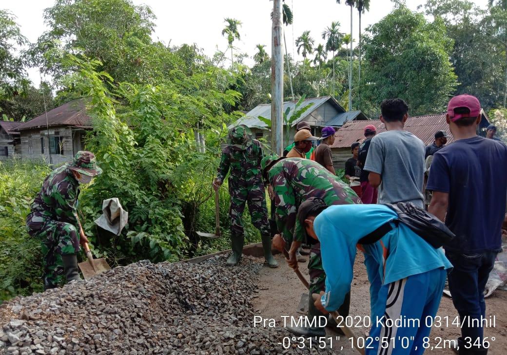 Kegiatan Pra TNI Manunggal Membangun Desa (TMMD) Imbangan Kodim 0314/Inhil