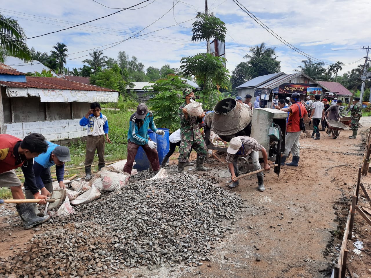 *Pra TNI Manunggal Membangun Desa (TMMD) Imbangan Kodim 0314/Inhil Tahun 2020 yang sudah berjalan dua minggu*