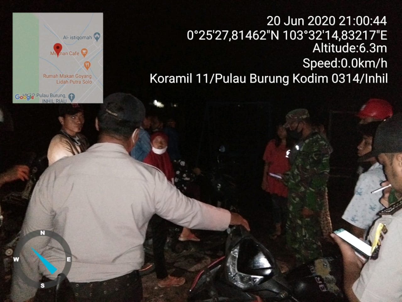 *Koramil 11 Pulau Burung Gelar Patroli dan Penegakkan Disiplin di Malam Hari*