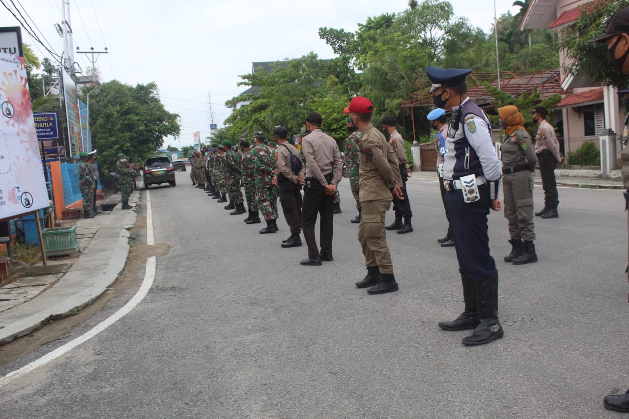 Memasuki Sepekan, Kodim 0314/Inhil bersama tim gabungan penegakan disiplin kesehatan Covid-19 di Kab. Inhil