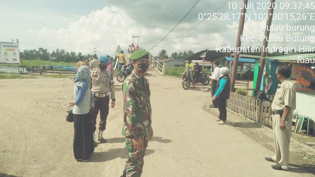 Sampai Hari ini Tim Gugus Tugas Koramil 11 Pulau Burung tetap tegakkan disiplin protokol kesehatan