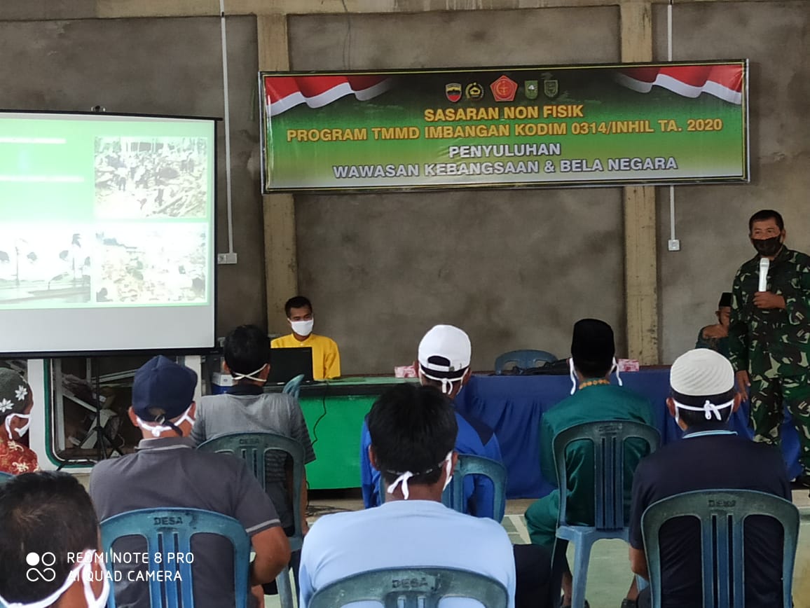 Pada TMMD Imbangan ini diberikan juga Sosialisasi Wasbang kepada warga