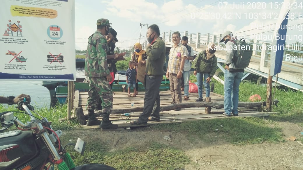 *Di Sore Haripun Personil Koramil 11 Pulau Burung tetap Tegakkan penerapan disiplin protokol kesehatan*