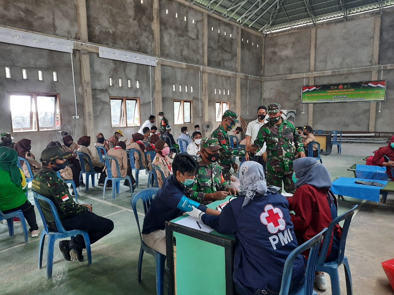 Bakti sosial Donor Darah kegiatan Non fisik TMMD Imbangan Kodim 0314/Inhil