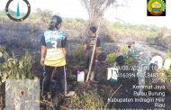Babinsa Koramil 11/Pulau Burung Berjibaku memadamkan Titik api di Desa Sukoharjo