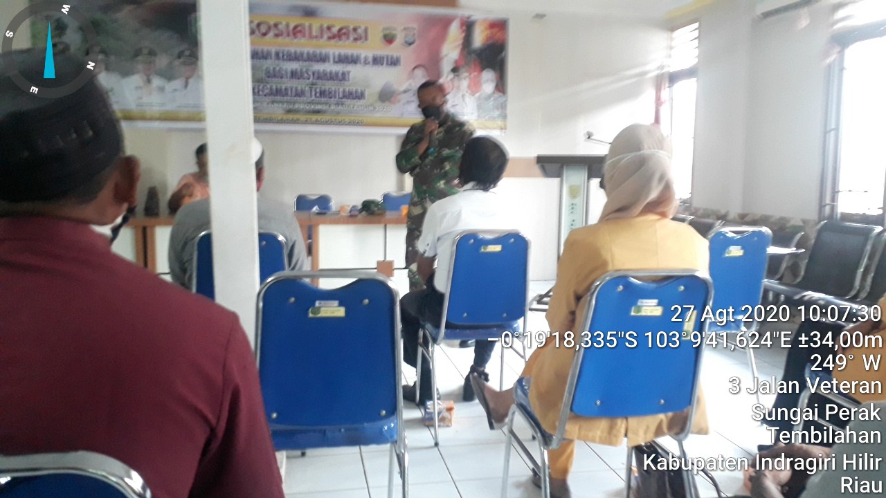 Pjs.Danramil 01 Tembilahan Narasumber Sosialisasi Pencegahan Karlahut di Kecamatan Tembilahan