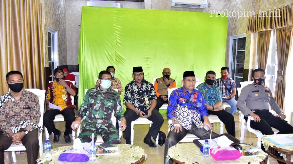 Pemkab Inhil Ikuti Rakoor dengan Menko Polhukam Mahfud MD, Bahas Inpres No.6 Tahun 2020