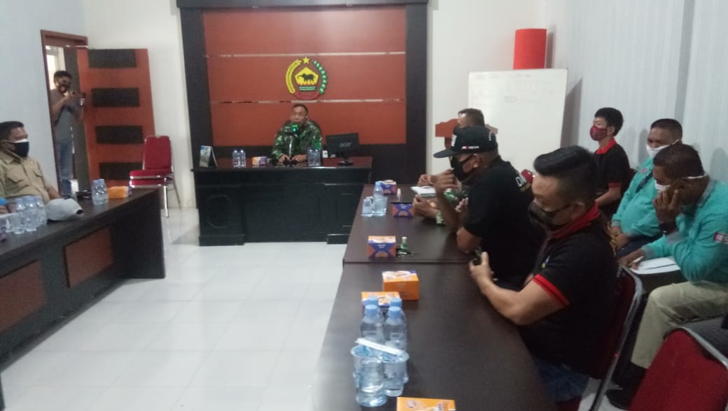 Kasdim 0314/Inhil Mayor Inf.Untung Kusmanto Pimpin Rapat Percepatan Penanganan Covid -19