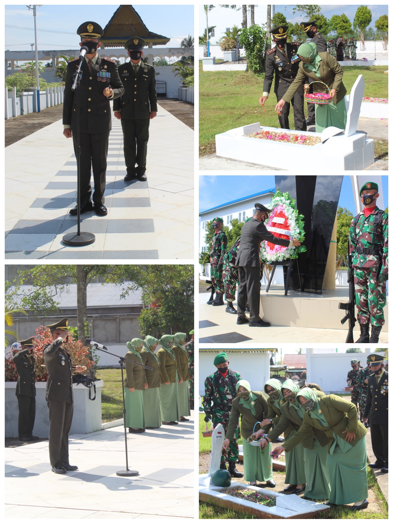 HUT TNI Ke -75, Kodim 0314/Inhil melaksanakan ziarah ke TMP Yudha Bakti