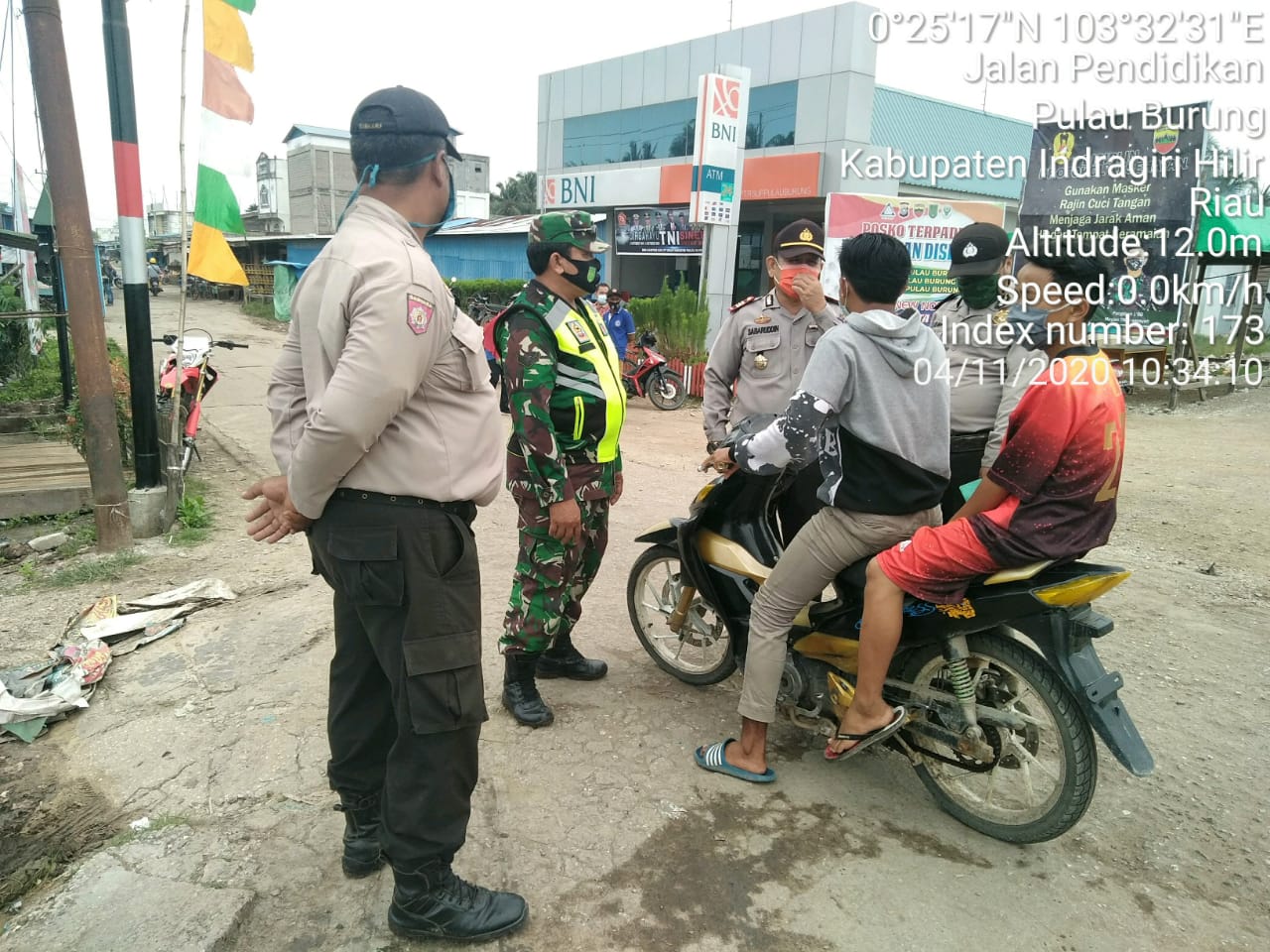 Penegakkan disiplin protokol kesehatan diwilayah koramil 11/Pulau Burung Kodim 0314/Inhil semakin Intensi