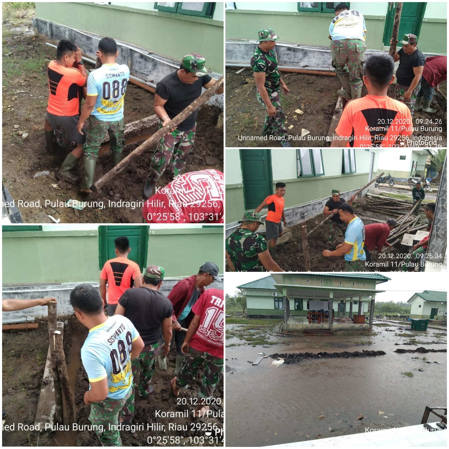 Danramil 11/Pulau Burung Kodim 0314/Inhil Memimpin Langsung Gotong Royong Pembuatan Jalan Koridor