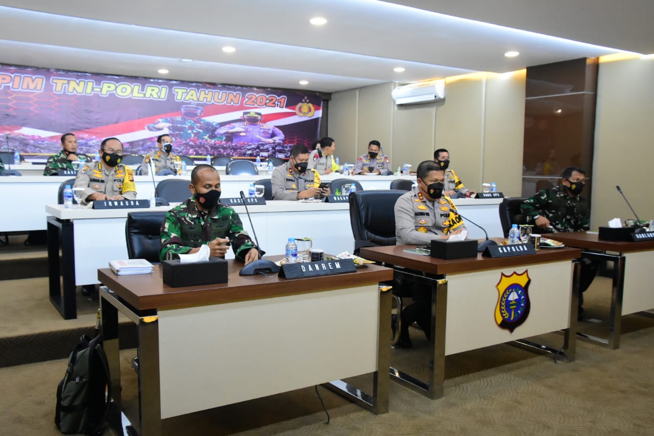 Danrem 031/WB Ikuti Rapim TNI-Polri Tahun 2021 Secara Virtual