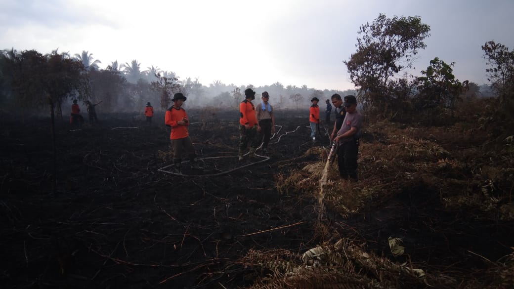 Relawan Karhutlah Desa Sungai Intan Bergerak Cepat Ke Lokasi Titik Api