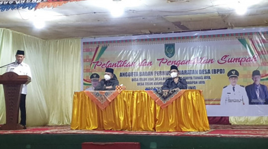 Wabup Inhil Melantik Anggota BPD, 5 Desa Sekaligus Dilingkungan Kecamatan Tempuling