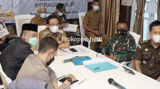 Secara Virtual Bupati HM.Wardan Ikuti Rapat Kordinasi Perkembangan Dan Penanganan Covid-19 Se Indonesia