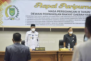 Rapat Paripurna ke-18, Wabup Inhil Sampaikan Pidato Perubahan 5 Ranperda