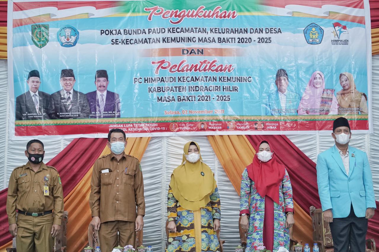 Wujudkan PAUD Berkualitas, Bunda PAUD dan Kadisdik Inhil Hadiri Pelantikan Pokja Bunda PAUD se-Kecamantan Kemuning