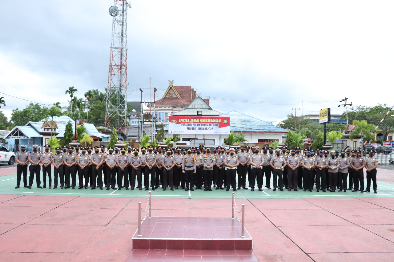 63 Personil Polres Inhil Naik Pangkat