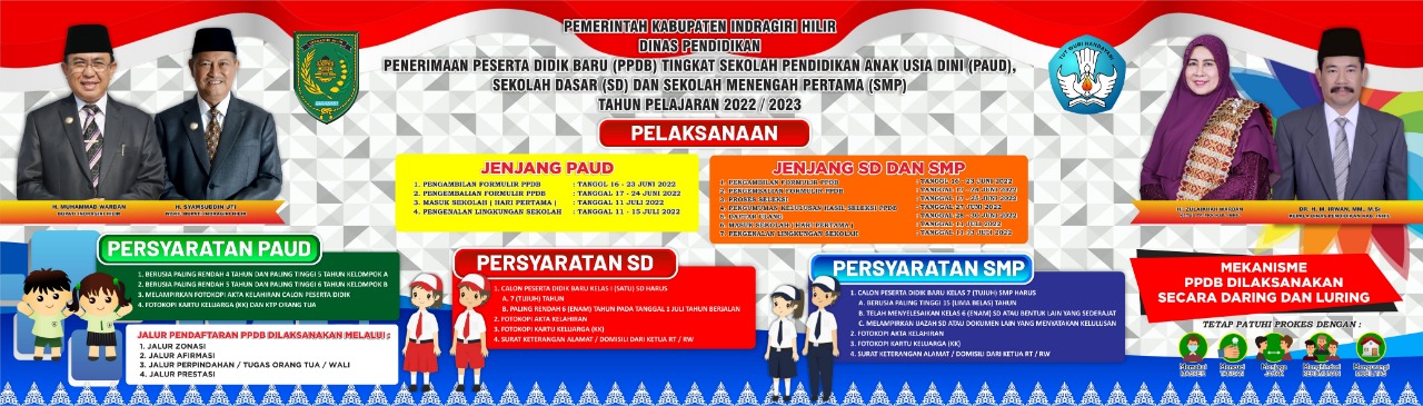 Disdik Tetapkan Penerimaan Peserta Didik PAUD, SD dan SMP 16 Hingga 23 Juni 2022.