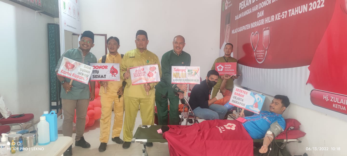 Meriahkan Milad Inhil, Disdik Inhil Ikut Pekan Donor Darah di PMI