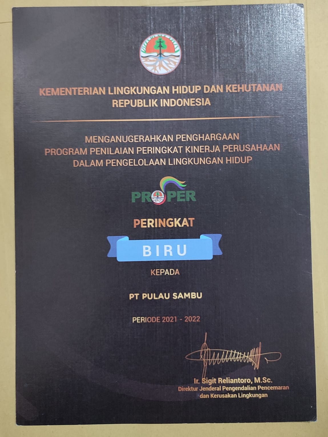 Sambu Group Raih Penghargaan untuk Pengelolaan Lingkungan Hidup