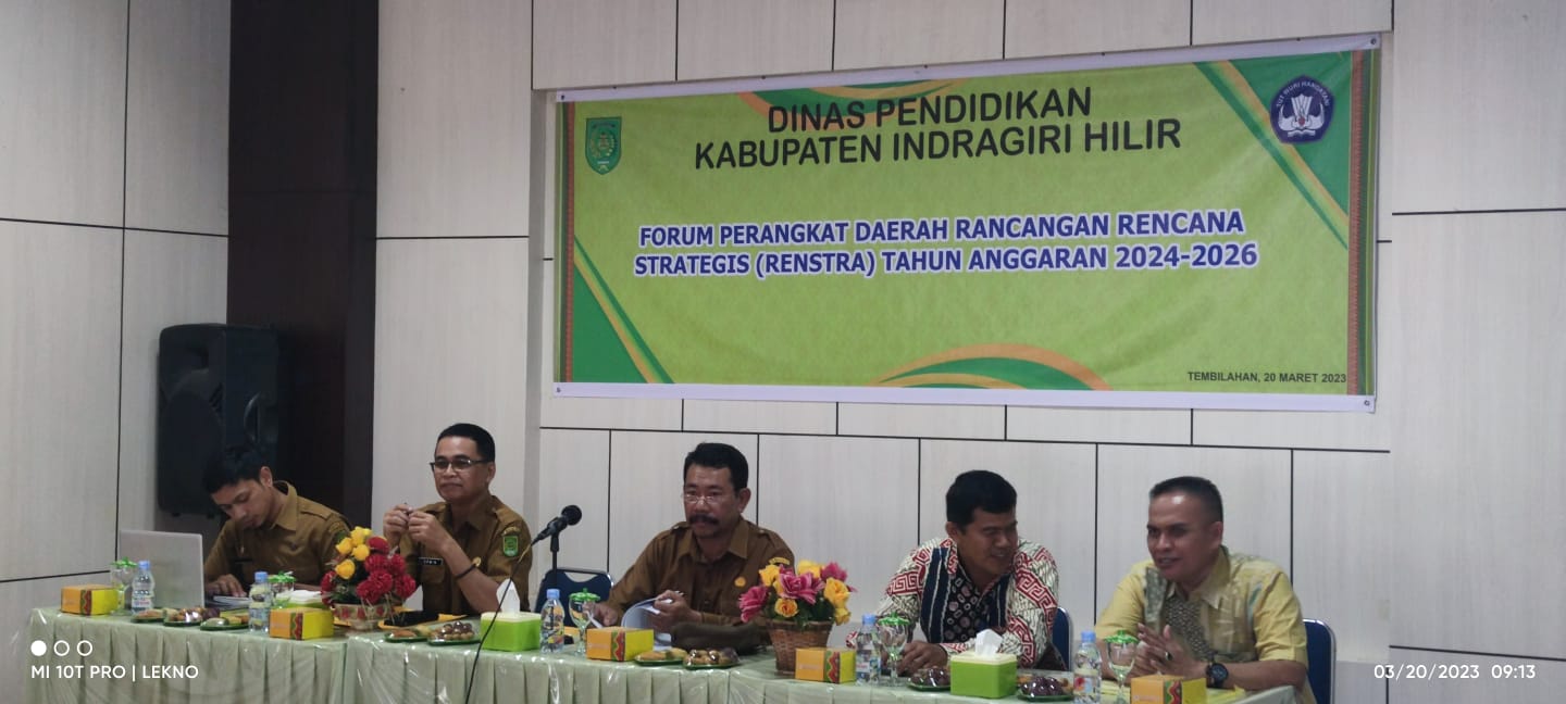 Jadikan Pendidikan Lebih Baik, Disdik Inhil Gelar Forum perangkat Daerah Rancangan Renstra