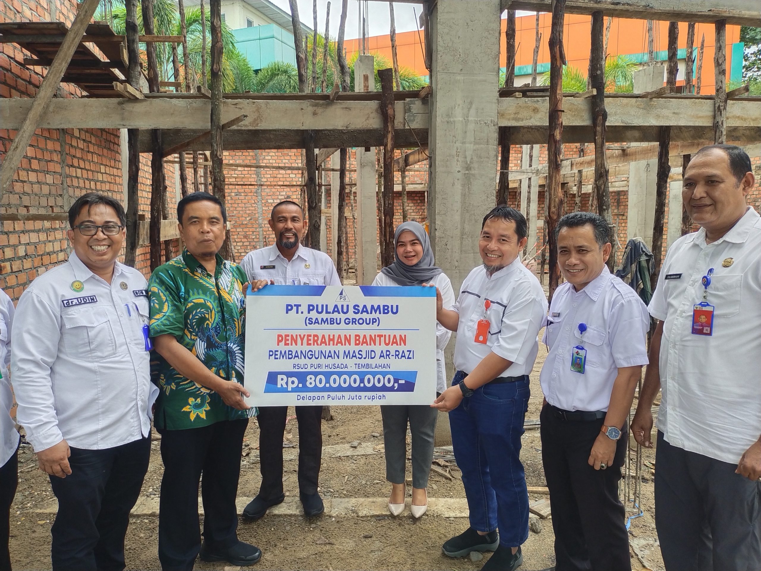 Sambu Group Berikan  Bantuan Pembangunan Masjid AR Razi RSUD PH Tembilahan