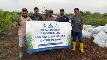 Program CSR Sambu Group Dukung Perkebunan Lewat Pemberian 400.000 Bibit Nanas ke Petani di Pulau Burung