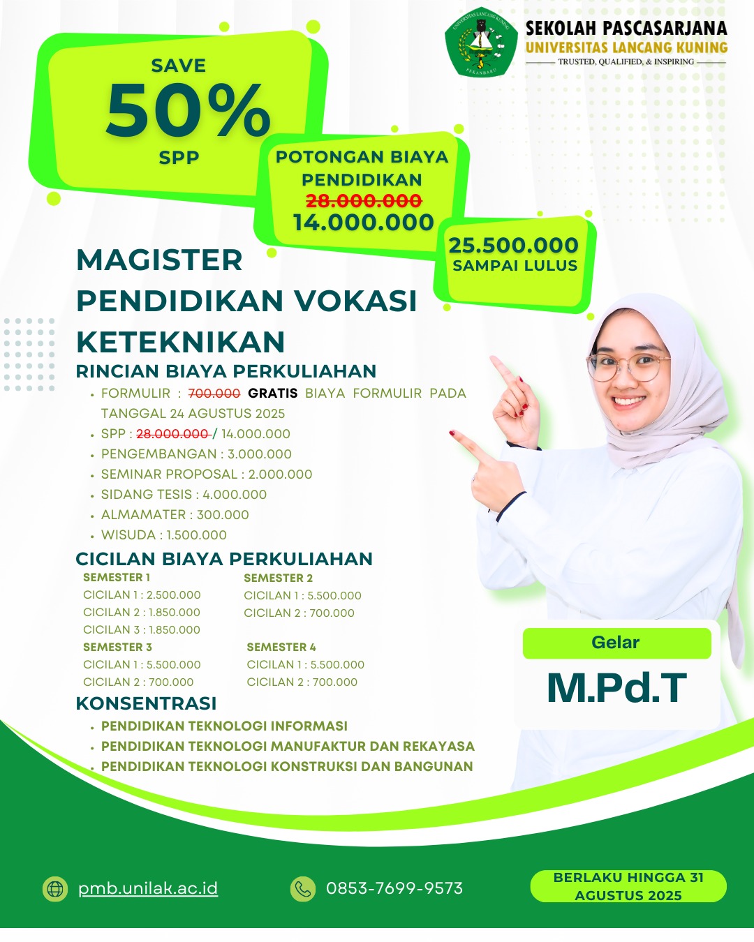Diskon 50% SPP Magister Pendidikan Vokasi Keteknikan Unilak: Peluang Emas untuk Masa Depan Cerah