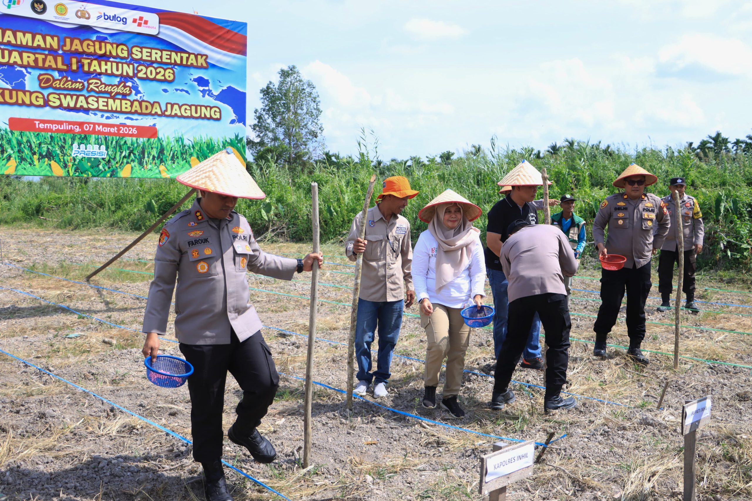 Polres Inhil Ikuti Zoom dan Laksanakan Penanaman Jagung Serentak Kuartal I 2026 di Tempuling