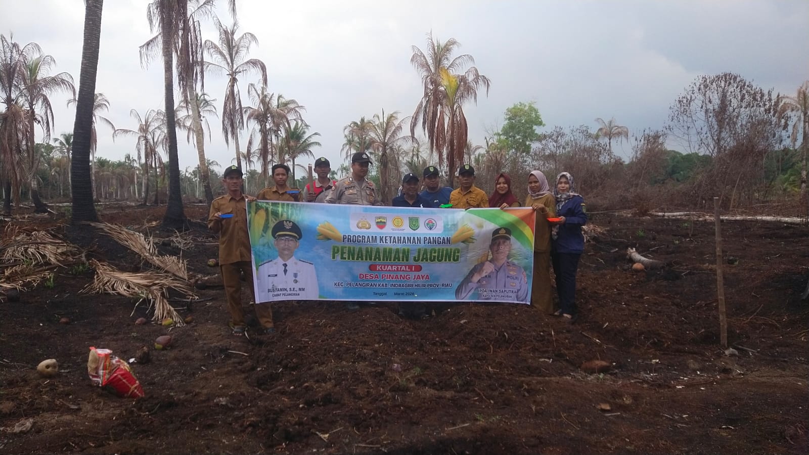 Selepas Lebaran, Polsek Pelangiran Lanjutkan Program Ketahanan Pangan Penanaman Jagung Serentak