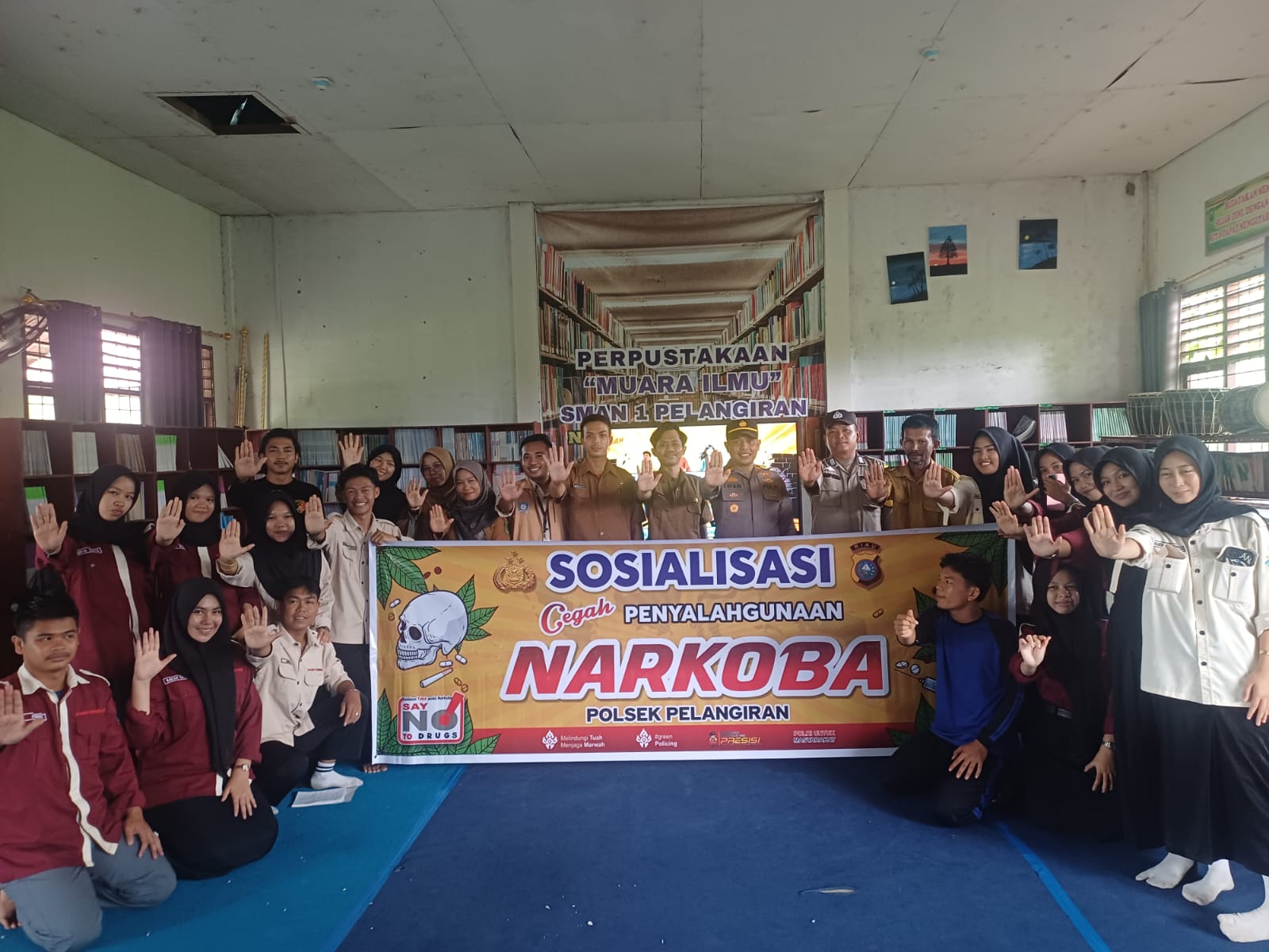 Sinergi Polisi, Ulama, dan Medis,Kapolsek Pelangiran Gandeng MUI serta Puskesmas Cegah Narkoba di SMA N 1