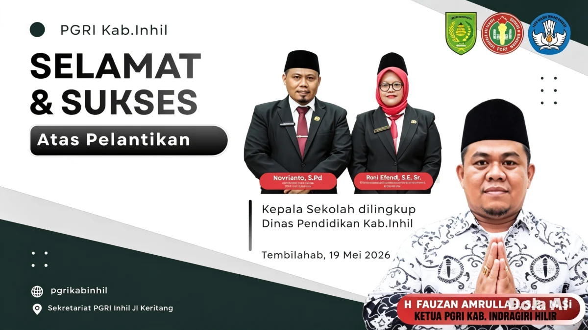 PGRI Kabupaten Inhil Berikan Selamat atas Pelantikan Kepala Sekolah Baru