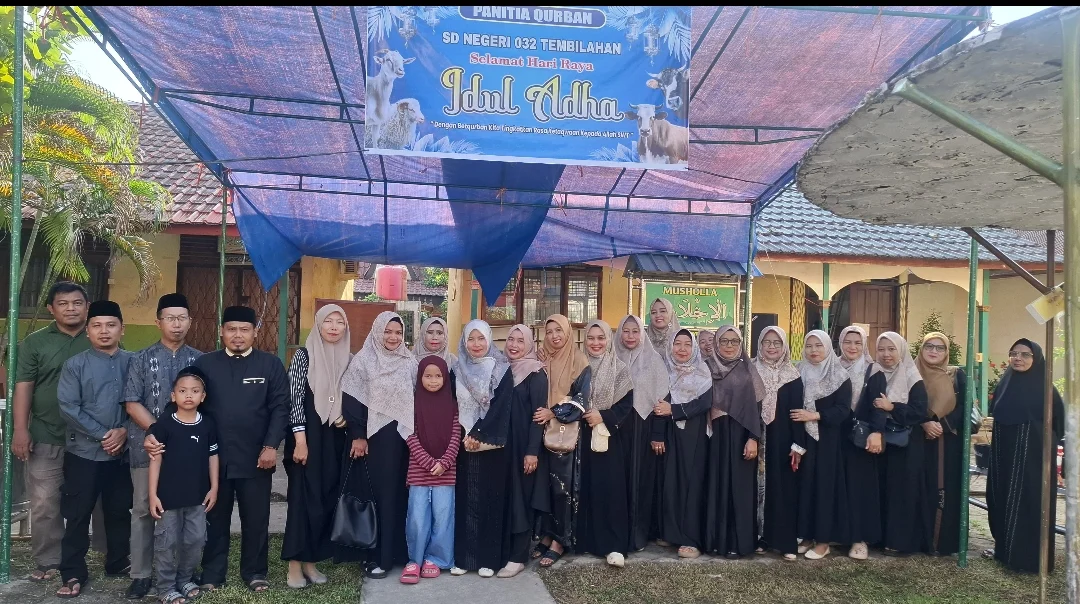 Idul Adha Mubarak, SDN 032 Tembilahan Sembelih 2 Ekor Sapi Kurban 
