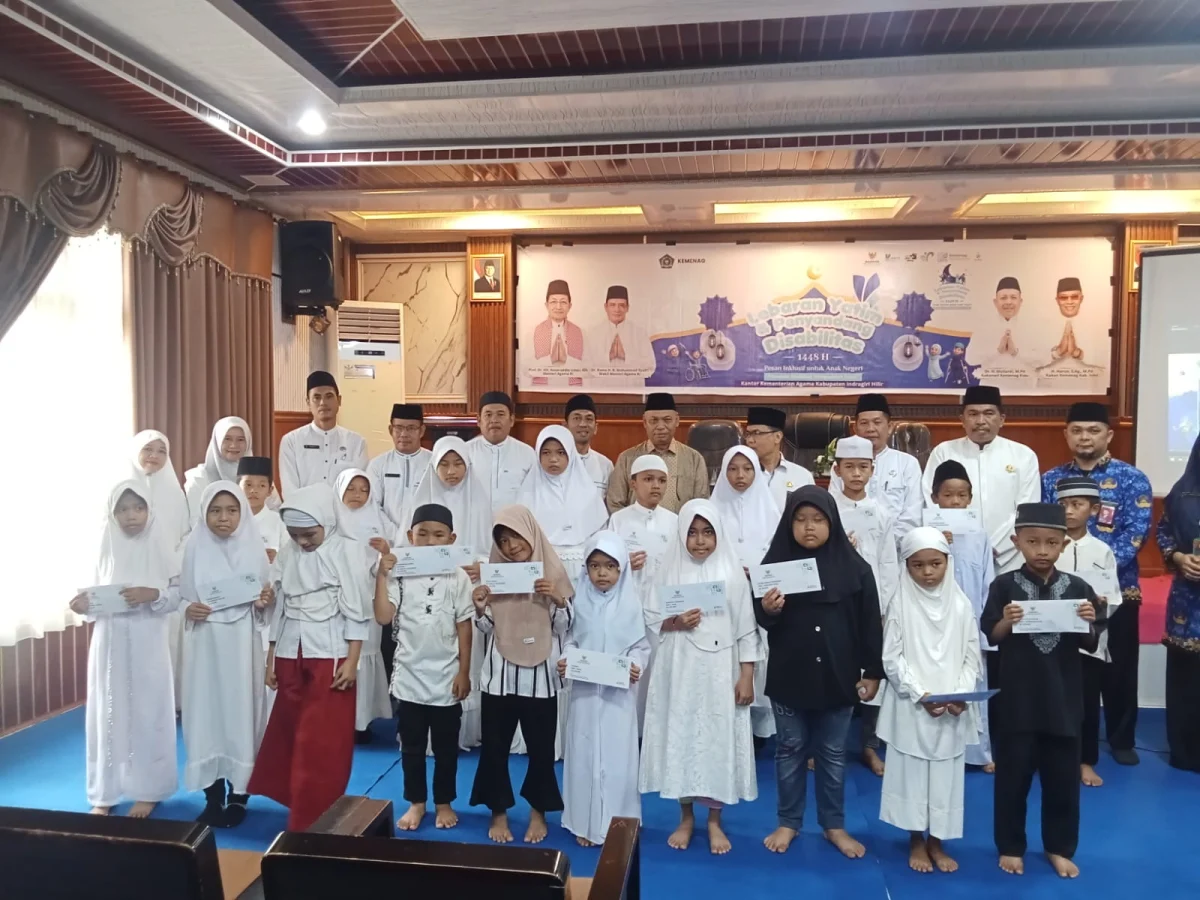 Lebaran Yatim, Kemenag Inhil Bersama Baznas Santuni 107 Anak Yatim