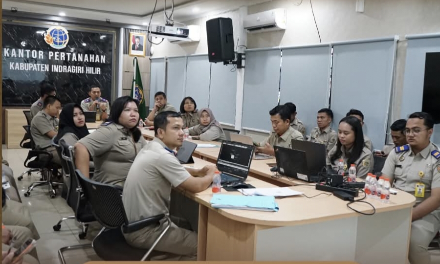 Kepala Kantor Pertanahan Inhil Pimpin Rapat Monitoring dan Evaluasi Kinerja serta Pembangunan Zona Integritas