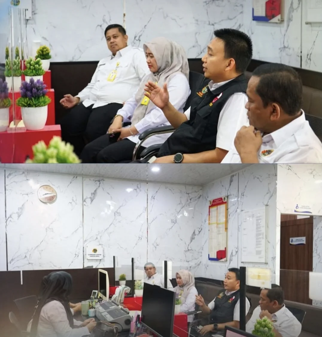 Briefing Pagi Perkuat Kualitas Layanan, Kakantah Inhil Tekankan Profesionalisme Petugas Loket